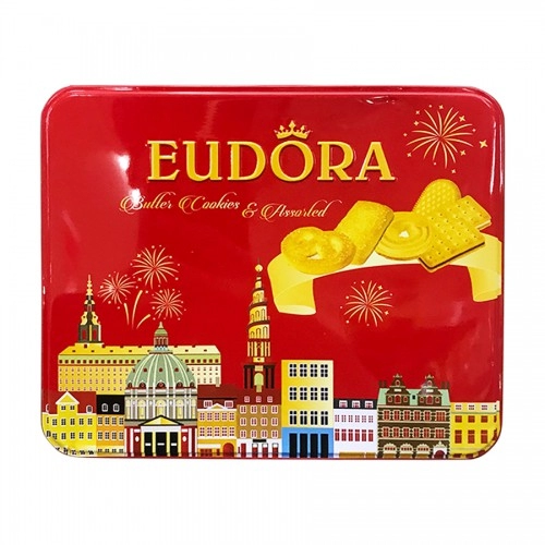Bánh EUDORA Hộp THiếc Vuông 226gr Bánh EUDORA Hộp THiếc Vuông 226gr